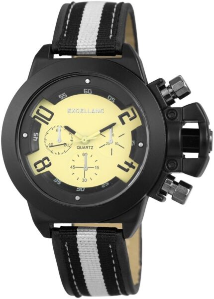 Excellanc Herrenuhr mit Lederimitationsarmband