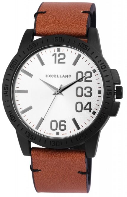 Excellanc Herrenuhr Lederimitat, braun