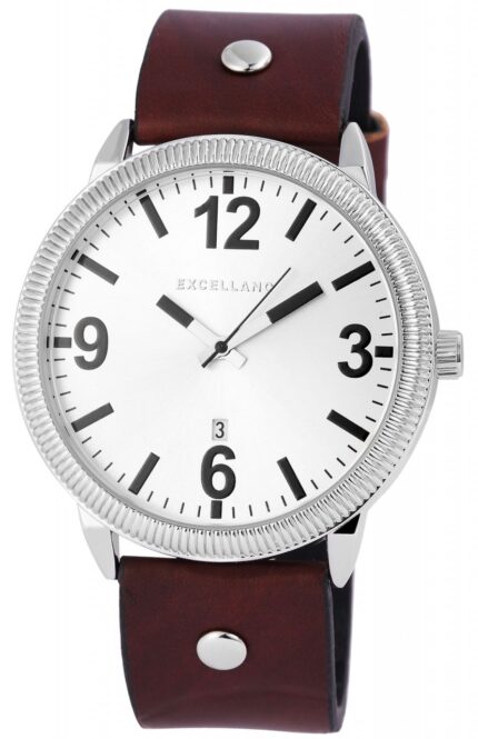 Excellanc Herrenuhr mit Kunstlederarmband, braun