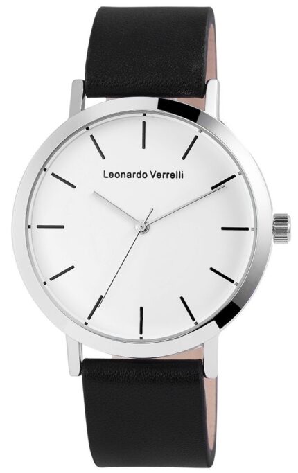 Leonardo Verrelli Herrenuhr mit Lederimitationsarmband