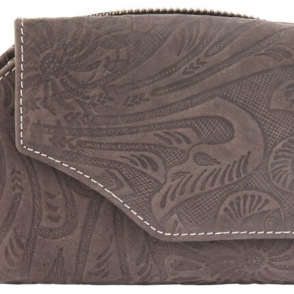 Akzent Wild Echt Leder Geldbörse mit Blumenprint