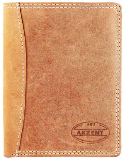 Akzent Herren Geldbörse aus Echtleder. Format 9 x 12 cm. RFID
