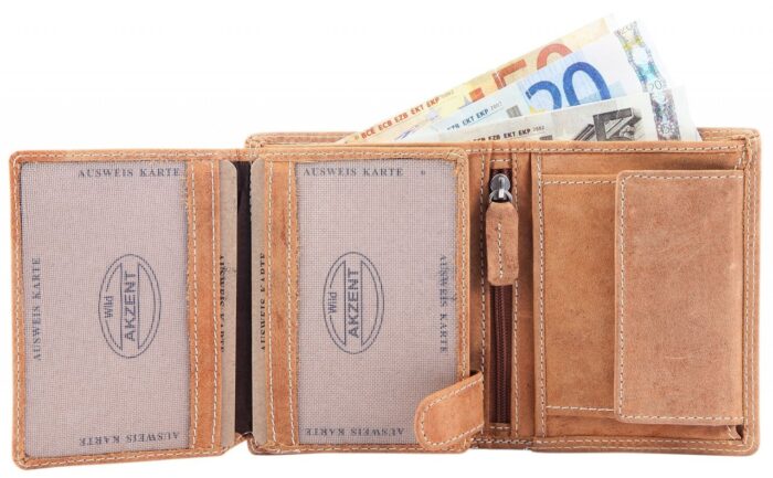 Akzent Herren Geldbörse aus Echtleder. Format 9 x 12 cm. RFID - Image 2
