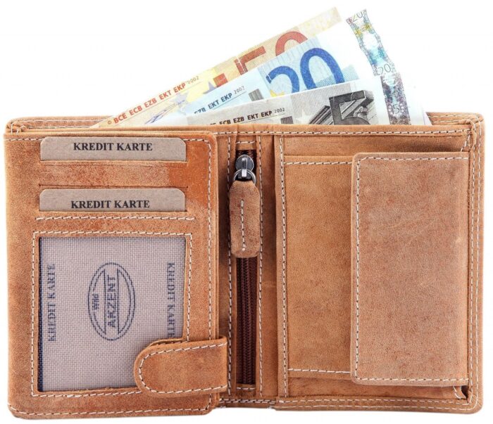 Akzent Herren Geldbörse aus Echtleder. Format 9 x 12 cm. RFID - Image 3