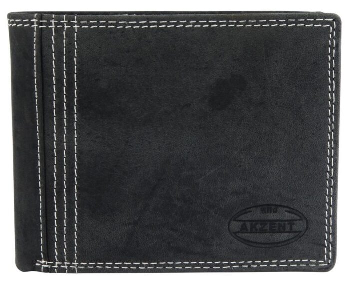Akzent Herren Geldbörse aus Echtleder, Format 12 x 10 cm. - Image 1