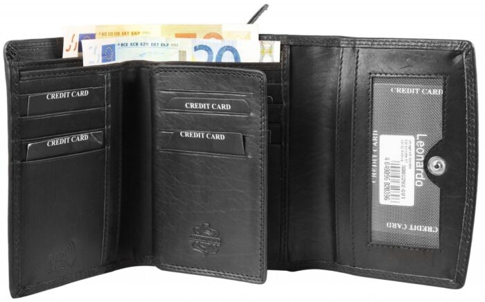 Leonardo Verrelli Damen Geldbörse aus Echtleder mit RFID-Schutz - Image 3