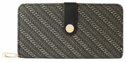 Damengeldbörse mit moderner Textur, Lederimitat