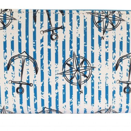 Damengeldbörse mit maritimen Motiven, Lederimitat