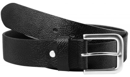 Leonardo Verrelli Echtleder Gürtel, schwarz, kürzbar, 90 cm -140 cm