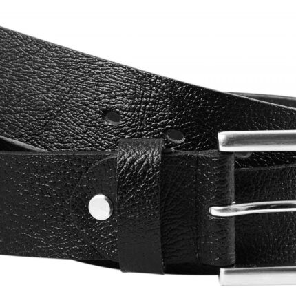 Leonardo Verrelli Echtleder Gürtel, schwarz, kürzbar, 90 cm -140 cm