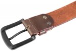 Leonardo Verrelli Echtledergürtel, Büffelleder, dunkelbraun, kürzbar, 80 cm -... - Image 4