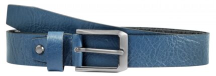 Leonardo Verrelli Echtleder Gürtel, kürzbar, blau, 85 cm - 125 cm
