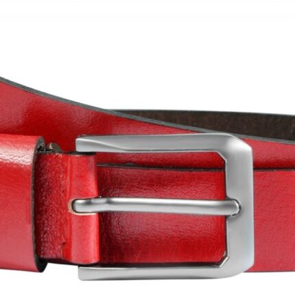 Leonardo Verrelli Echtleder Gürtel, kürzbar, rot, 85 cm - 125 cm