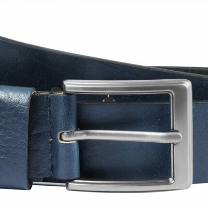 Leonardo Verrelli Echtleder Gürtel, kürzbar, blau, 90 cm - 140 cm