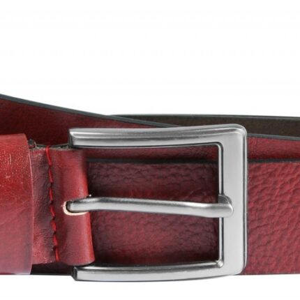 Leonardo Verrelli Echtleder Gürtel, kürzbar, rot, 90 cm - 140 cm