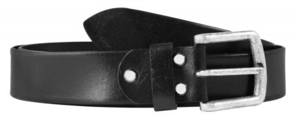 Leonardo Verrelli Echtleder Gürtel, kürzbar, schwarz, 90 cm - 130 cm