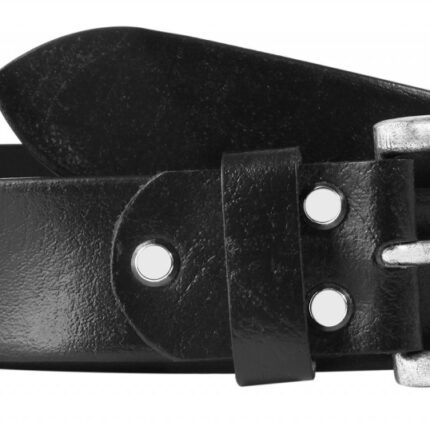 Leonardo Verrelli Echtleder Gürtel, kürzbar, schwarz, 90 cm - 130 cm