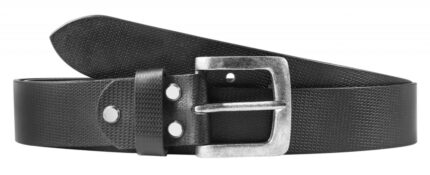 Leonardo Verrelli Echtleder Gürtel, kürzbar, schwarz, 90 cm - 130 cm