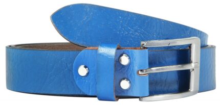 Leonardo Verrelli Echtleder Gürtel, kürzbar, blau, 90 cm - 130 cm