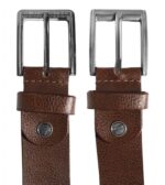 Leonardo Verrelli Echtleder Gürtel, kürzbar, braun, 2. Wahl (Schließendesign ... - Image 3