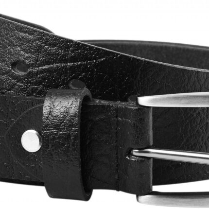Leonardo Verrelli Echtleder Gürtel, schwarz, kürzbar, 90 cm - 140 cm