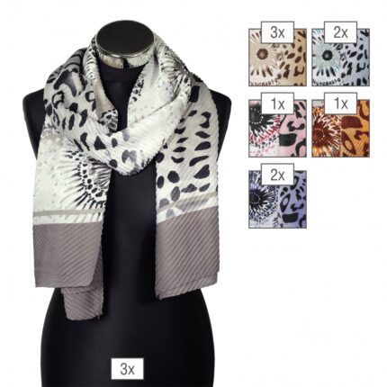 Schalpaket farblich sortiert, plissiert, 180 x 80 cm, 100% Polyester, VE 12