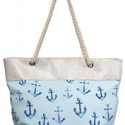 Strandtasche aus Textil mit Ankermotiven