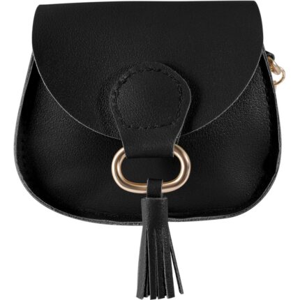 Mini-Tasche mit Karabinerhaken, Lederimitat