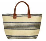 Damentasche/Strandtasche aus Stroh, gestreiftes Design - Image 2