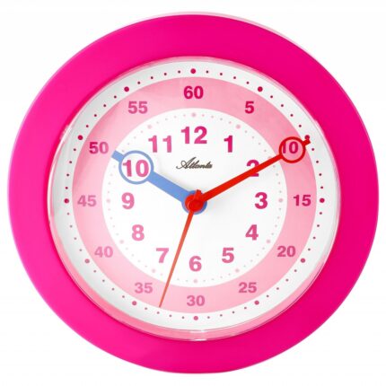 Atlanta Wanduhr für Kinder, pink, Ø 22,5 cm