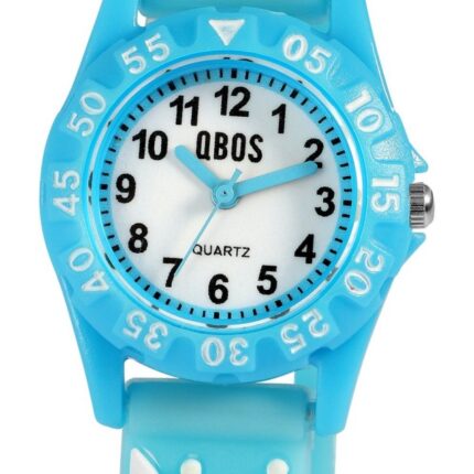 Qbos Kinderuhr mit Silikonband, bunt, Motiv Delfin, Ø 28 mm