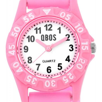 Qbos Kinderuhr mit Silikonband, bunt, Motiv Schmetterling, Ø 28 mm