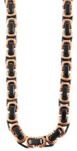 Akzent Edelstahlhalskette, schwarz/roségoldfarben, Stärke 8 mm