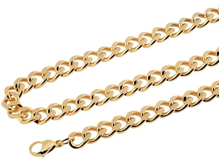 Akzent Panzerkette, Edelstahl, goldfarben, Stärke 1mm - Image 1