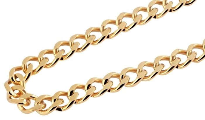 Akzent Panzerkette, Edelstahl, goldfarben, Stärke 1mm - Image 7