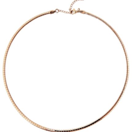 Akzent Omega-Halsreif, Edelstahl, Ionenplattiert, roségoldfarben, Breite 3mm,...