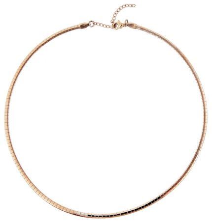 Akzent Omega-Halsreif, Edelstahl, Ionenplattiert, roségoldfarben, Breite 3mm,...