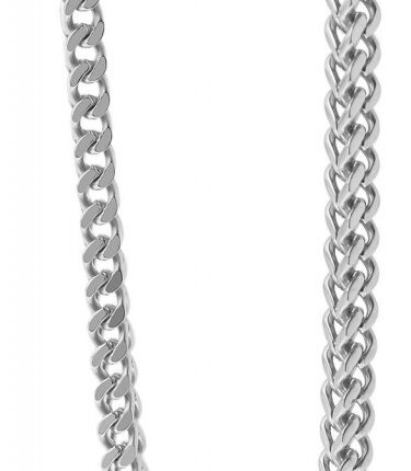 Akzent Vierkant-Francokette aus Edelstahl, silberfarben, Stärke 5mm