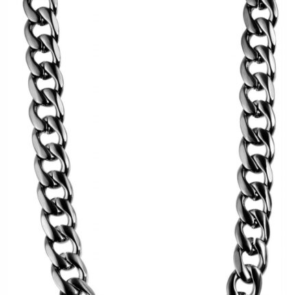 Akzent Panzerkette, Edelstahl, schwarz, Breite 6mm, Stärke 2mm