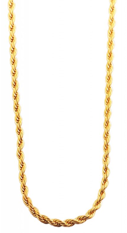 Akzent Kordelkette, Edelstahl, goldfarben, Stärke 3mm