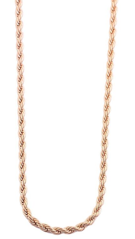 Akzent Kordelkette, Edelstahl, roségoldfarben, Stärke 3mm