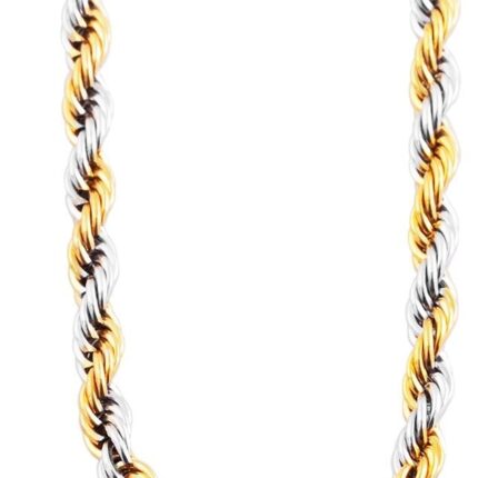 Akzent Kordelkette, Edelstahl, bicolor, Stärke 3mm