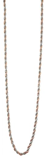 Akzent Kordelkette, Edelstahl, bicolor, Stärke 3mm
