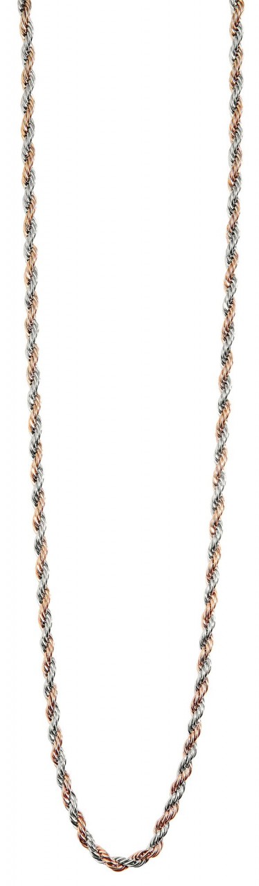 Akzent Kordelkette, Edelstahl, bicolor, Stärke 3mm