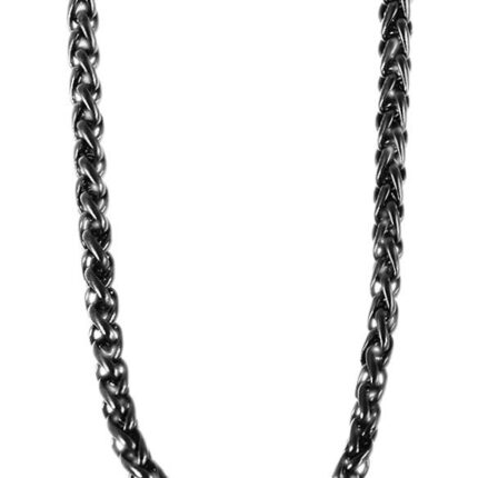 Akzent Zopfkette, Edelstahl, schwarz, Stärke 3mm