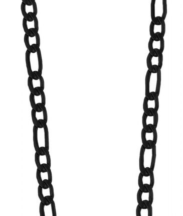 Akzent Figarokette aus Edelstahl, 4 mm, schwarz