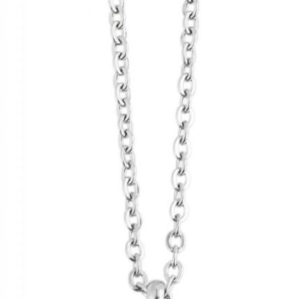 Akzent Edelstahl Damen Ankerkette, Länge: 43 cm / Stärke: 1 mm, silberfarbig