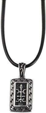 Akzent Echtleder Kette mit Anhänger, Länge: 25 cm / Stärke: 3 mm