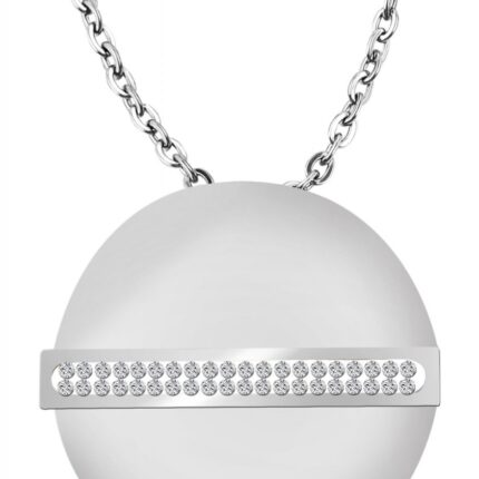 Akzent Edelstahlkette mit Anhänger, Simili, Länge 43 cm