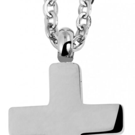 Akzent Edelstahl Kette mit Kreuz-Anhänger, 43+5cm